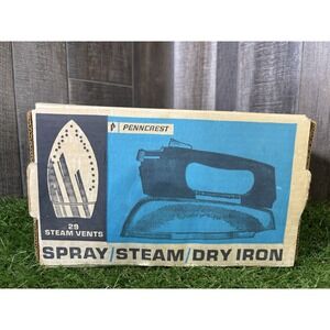 Vintage Penncrest Spray Steam Dry Iron w/ Box & Manual Tested‎